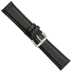DeBeer Short Lizard-Grain Black Watch Band in Leather - Sophia Jewelers