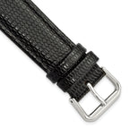 Black Lizard-Grain Leather Watch Band, 16mm