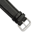 DeBeer Short Lizard-Grain Black Watch Band in Leather - Sophia Jewelers