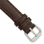 Lizard Grain Watch Band in Dark Brown Leather, 16mm