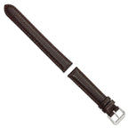 Dark Brown Lizard-Grain Watch Band in Leather - Sophia Jewelers