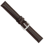 Dark Brown Lizard-Grain Watch Band in Leather - Sophia Jewelers