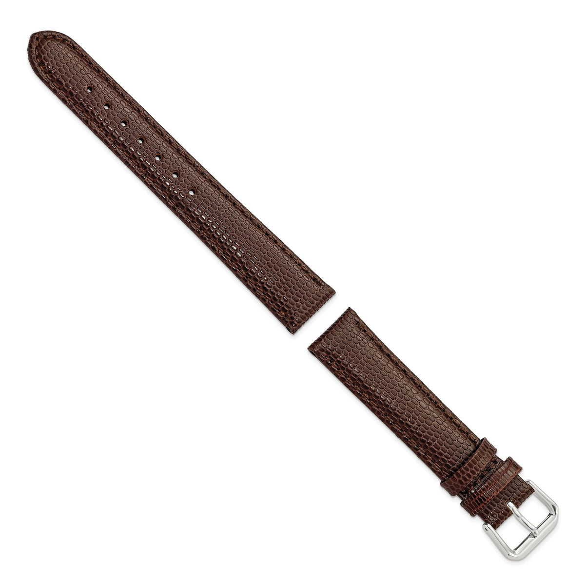 Dark Brown Lizard-Grain Watch Band in Leather - Sophia Jewelers