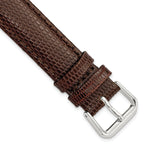 Lizard Grain Watch Band in Dark Brown Leather, 16mm