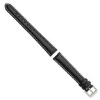 Oil-Tanned Watch Band in Leather with White Stitching Black - Sophia Jewelers
