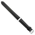 Oil-Tanned Watch Band in Leather with White Stitching Black - Sophia Jewelers