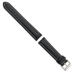 Oil-Tanned Watch Band in Leather with White Stitching Black - Sophia Jewelers