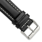 Oil-Tanned Leather Watch Band in Black, 16mm