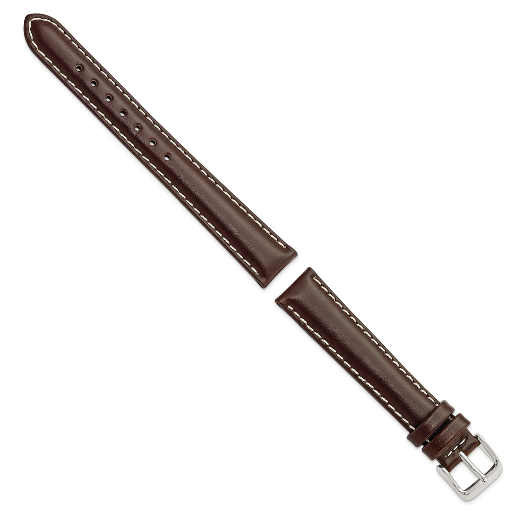 DeBeer Brown Dark Watch Band in Leather - Sophia Jewelers