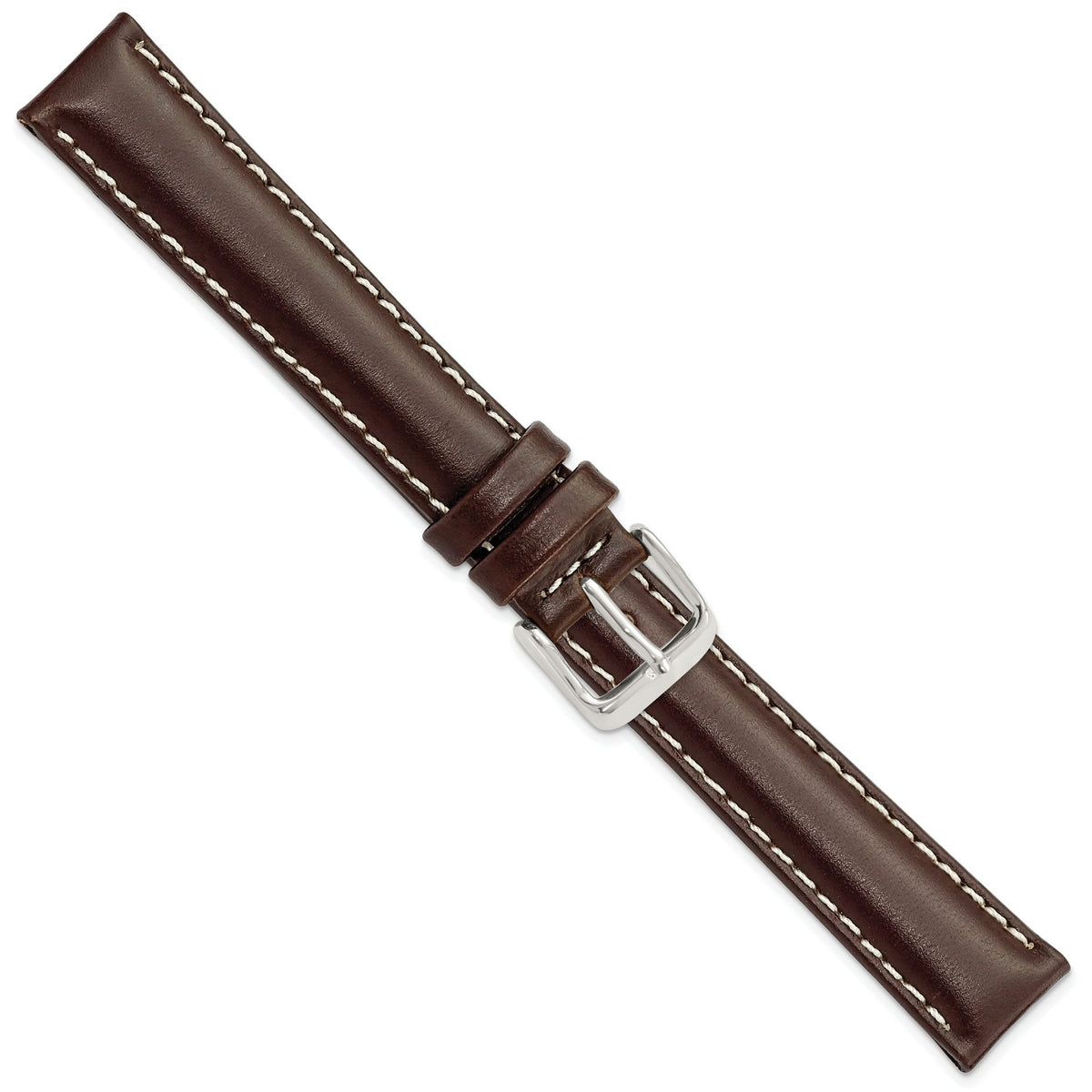 DeBeer Brown Dark Watch Band in Leather - Sophia Jewelers