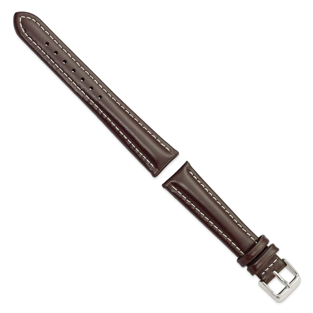 DeBeer Brown Dark Watch Band in Leather - Sophia Jewelers