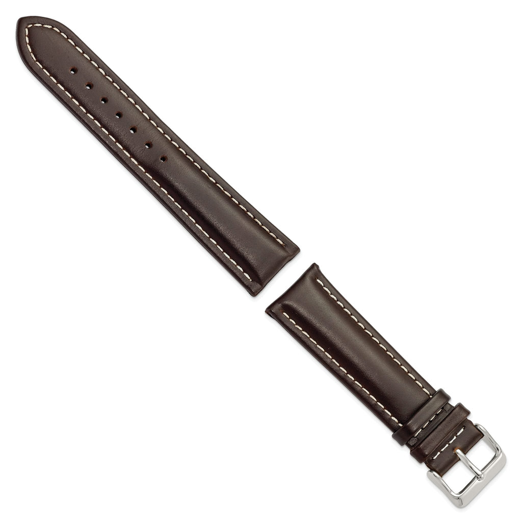 DeBeer Brown Dark Watch Band in Leather - Sophia Jewelers