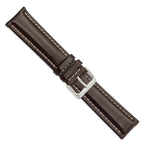 DeBeer Brown Dark Watch Band in Leather - Sophia Jewelers