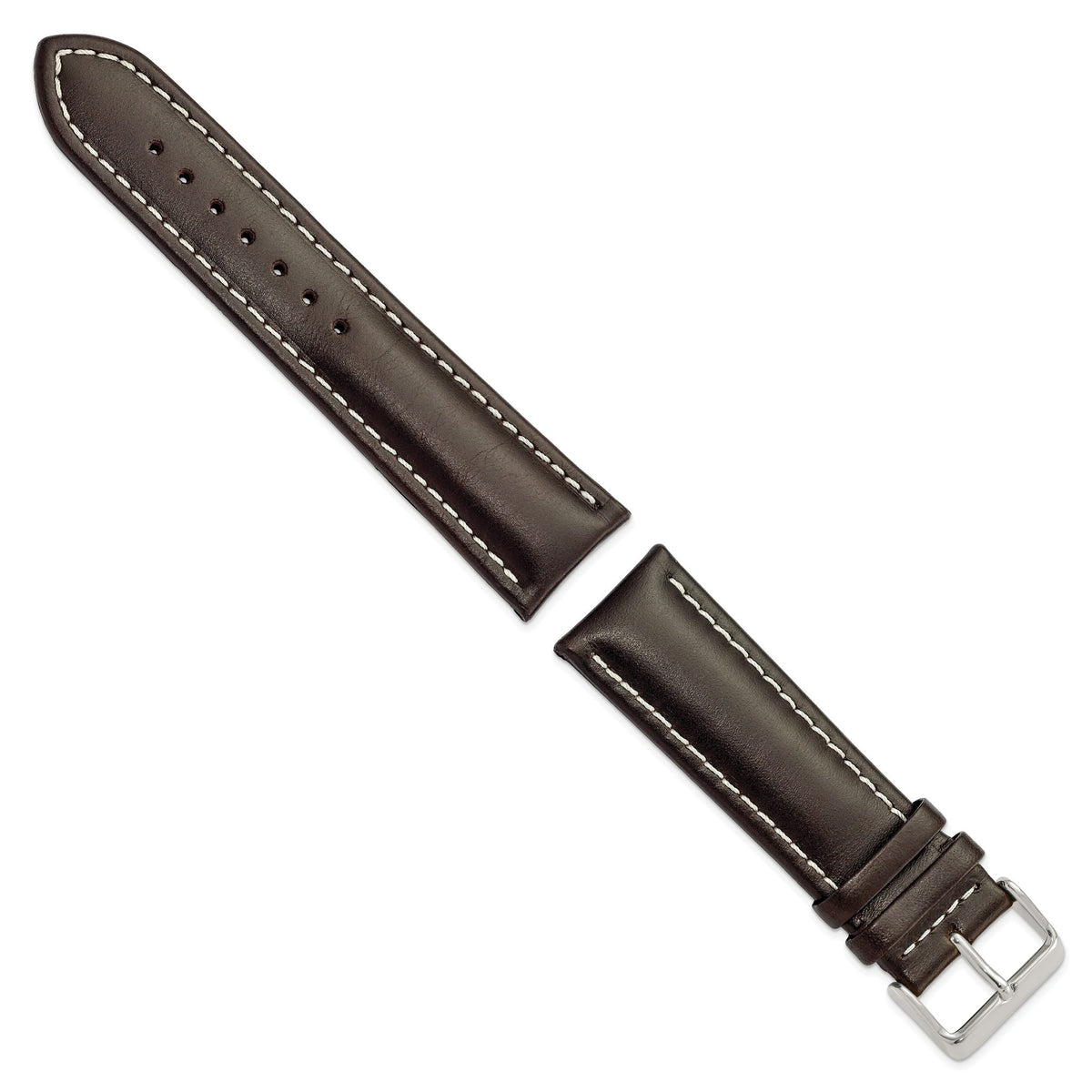DeBeer Brown Dark Watch Band in Leather - Sophia Jewelers