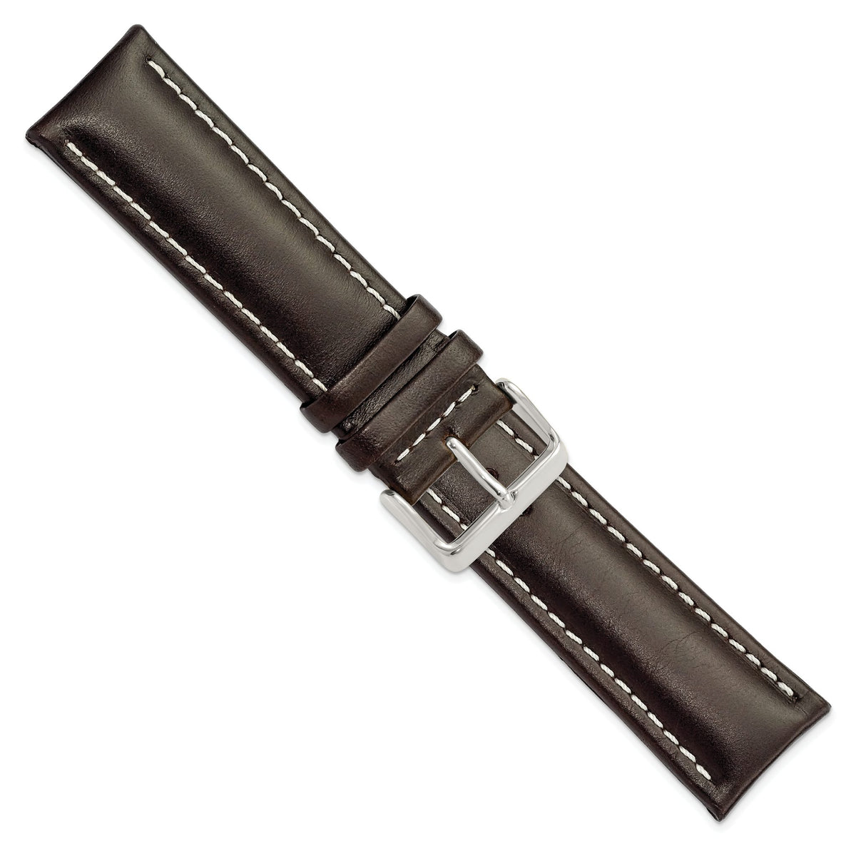 DeBeer Brown Dark Watch Band in Leather - Sophia Jewelers