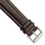 Brown Genuine Leather Watch Band with White Stitching and Silver-Tone Buckle 22mm