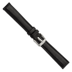 DeBeer 16mm Black Glove Leather with Silver-tone Panerai Style Buckle 7.75 inch Watch Band