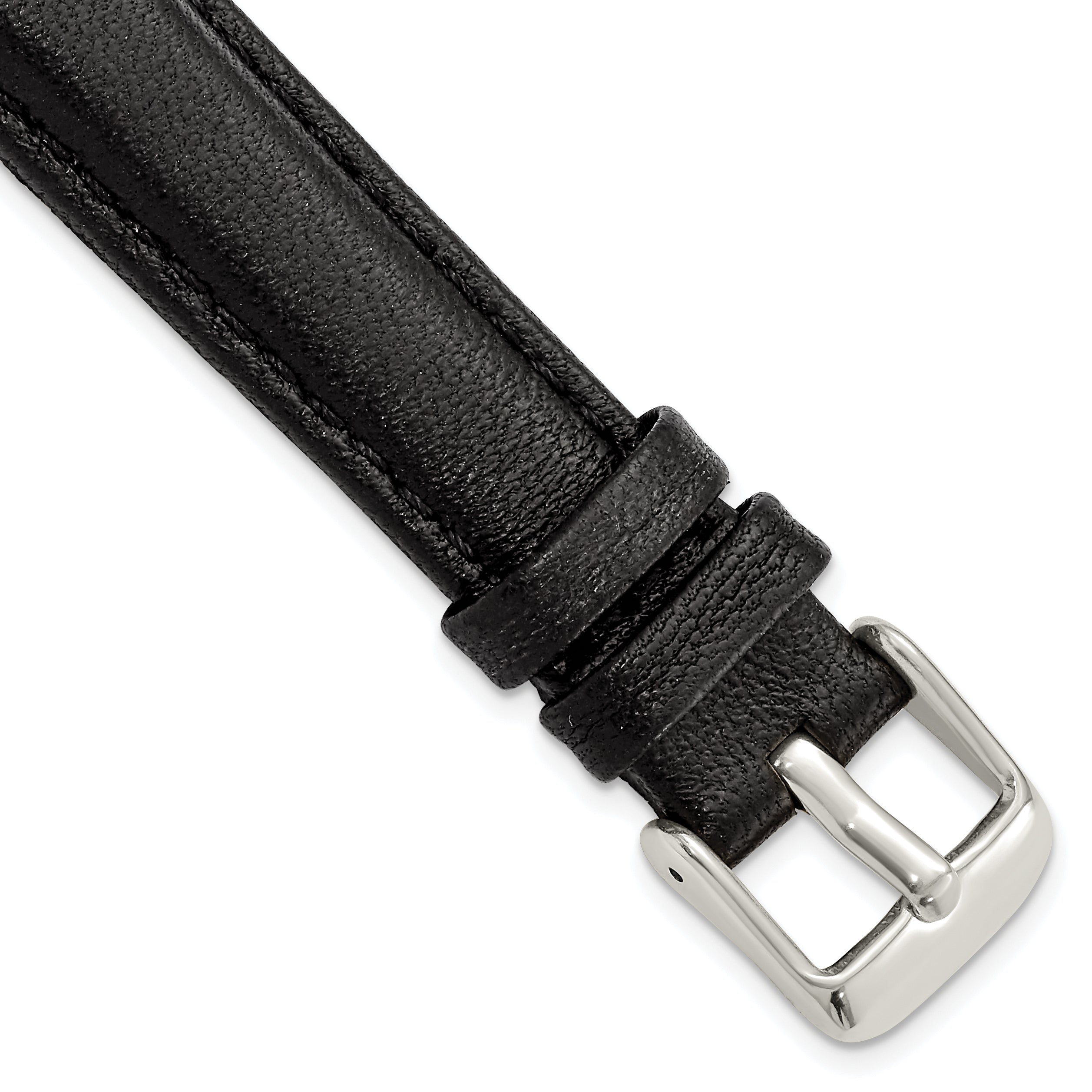 Black Glove Leather Watch Band in 24mm with Panerai-Style Buckle