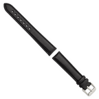 DeBeer 18mm Black Glove Leather with Silver-tone Panerai Style Buckle 7.75 inch Watch Band