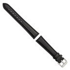 DeBeer 19mm Black Glove Leather with Silver-tone Panerai Style Buckle 7.75 inch Watch Band