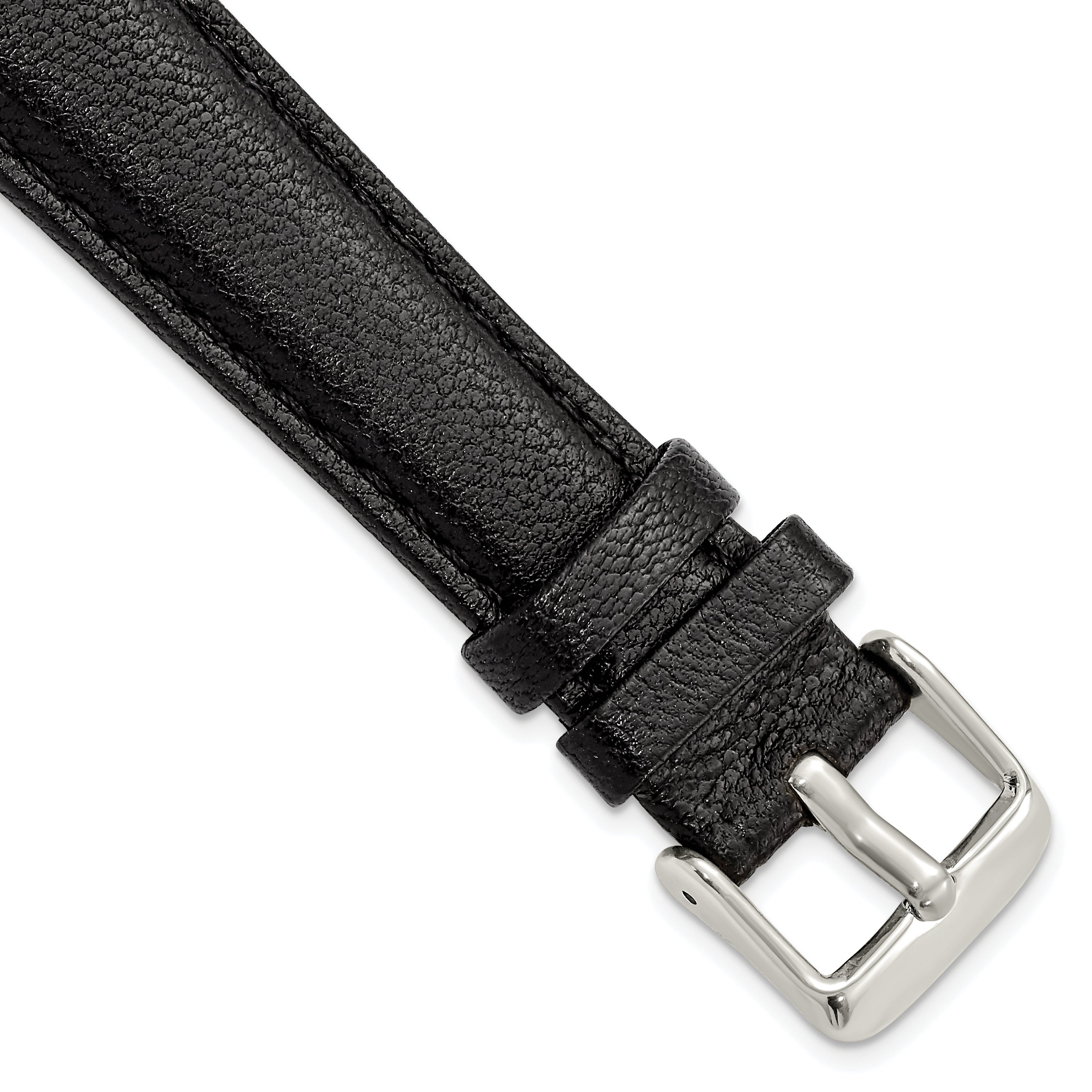 Black Glove Leather Watch Band in 24mm with Panerai-Style Buckle