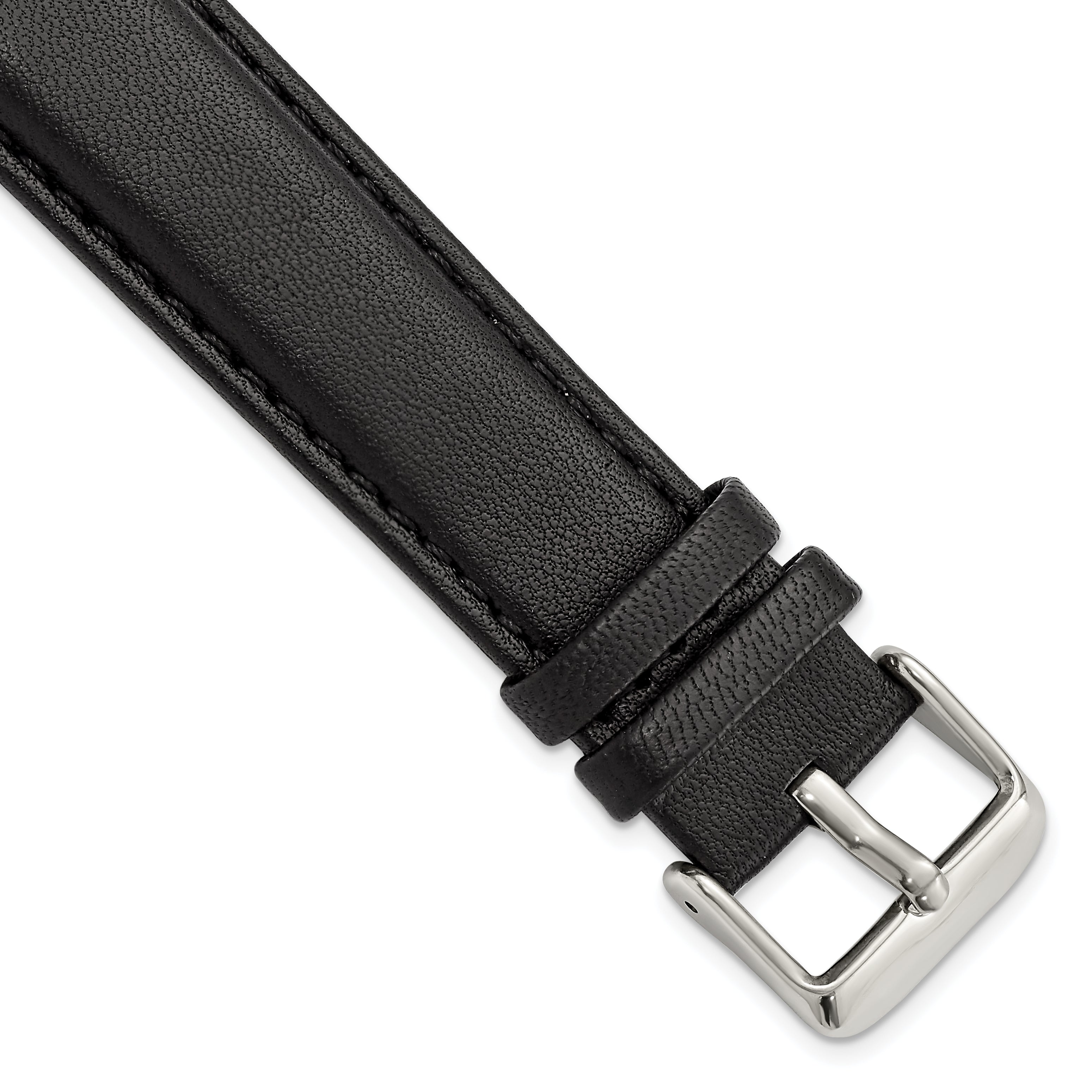 Black Glove Leather Watch Band in 24mm with Panerai-Style Buckle