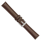 DeBeer 18mm Dark Brown Glove Leather with Silver-tone Panerai Style Buckle 7.75 inch Watch Band