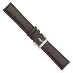 DeBeer 20mm Dark Brown Glove Leather with Silver-tone Panerai Style Buckle 7.75 inch Watch Band
