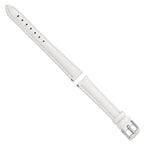 White Leather Watch Band with Panerai-Style Buckle, 18mm - Sophia Jewelers