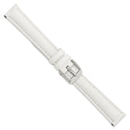 White Leather Watch Band with Panerai-Style Buckle, 18mm - Sophia Jewelers