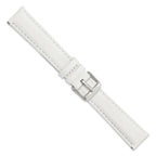 White Leather Watch Band with Panerai-Style Buckle, 18mm - Sophia Jewelers