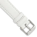 White Leather Watch Band with Panerai-Style Buckle, 18mm