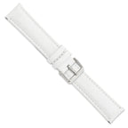White Leather Watch Band with Panerai-Style Buckle, 18mm - Sophia Jewelers