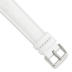 White Leather Watch Band with Panerai-Style Buckle, 18mm