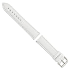 White Leather Watch Band with Panerai-Style Buckle, 18mm - Sophia Jewelers
