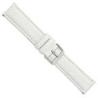 White Leather Watch Band with Panerai-Style Buckle, 18mm - Sophia Jewelers