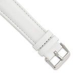 White Leather Watch Band with Panerai-Style Buckle, 18mm