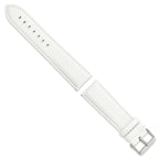 White Leather Watch Band with Panerai-Style Buckle, 18mm - Sophia Jewelers