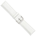 White Leather Watch Band with Panerai-Style Buckle, 18mm - Sophia Jewelers