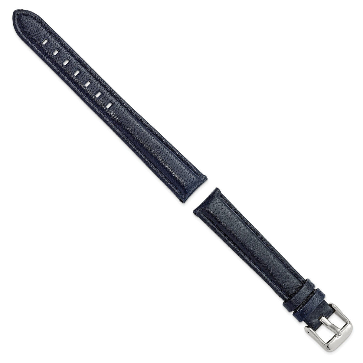 Navy Glove Leather Watch Band with Panerai-Style Buckle, 19mm - Sophia Jewelers