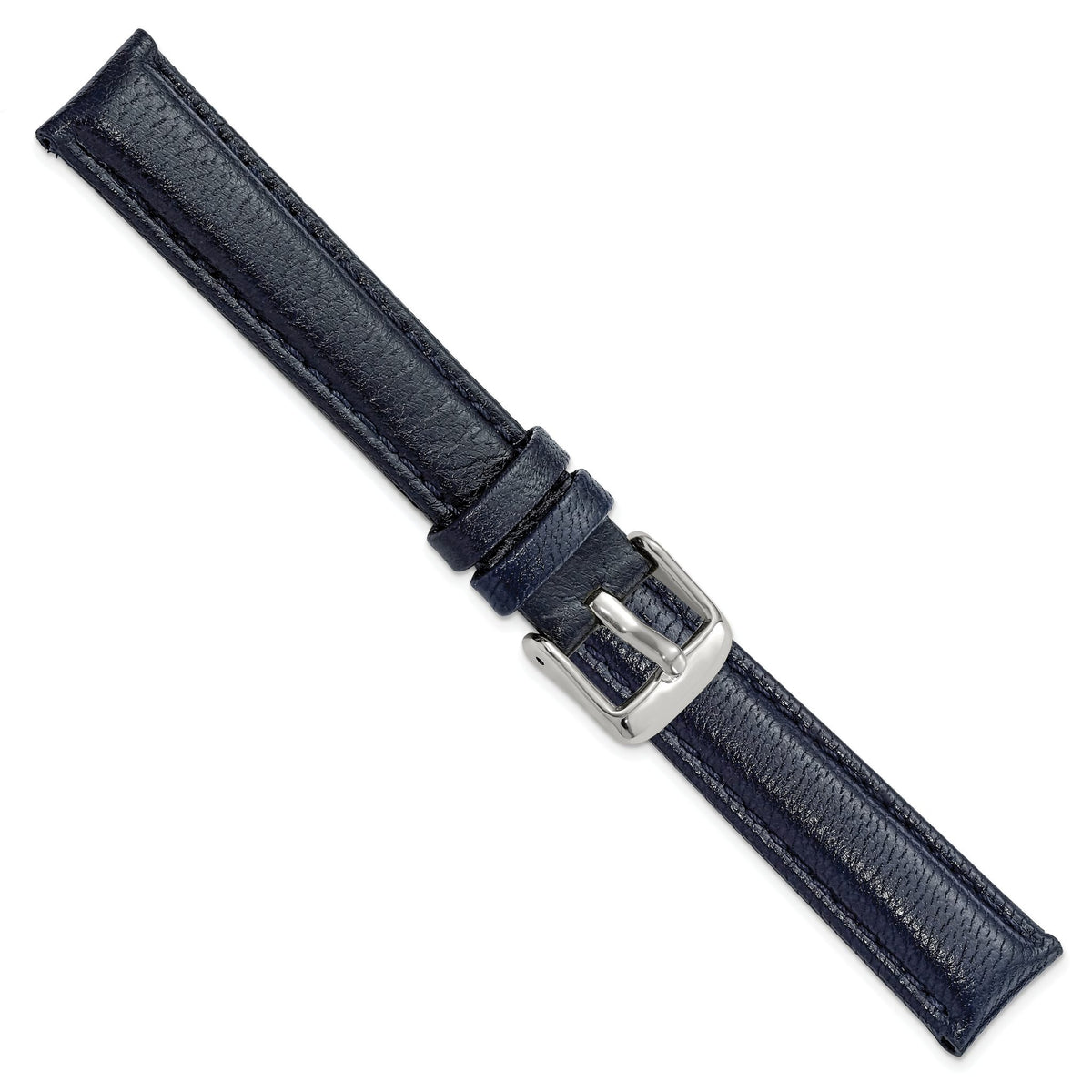Navy Glove Leather Watch Band with Panerai-Style Buckle, 19mm - Sophia Jewelers