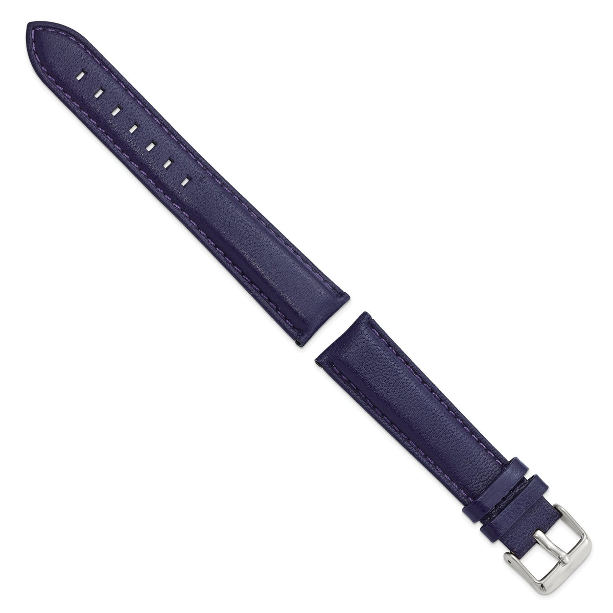 Navy Glove Leather Watch Band with Panerai-Style Buckle, 19mm - Sophia Jewelers