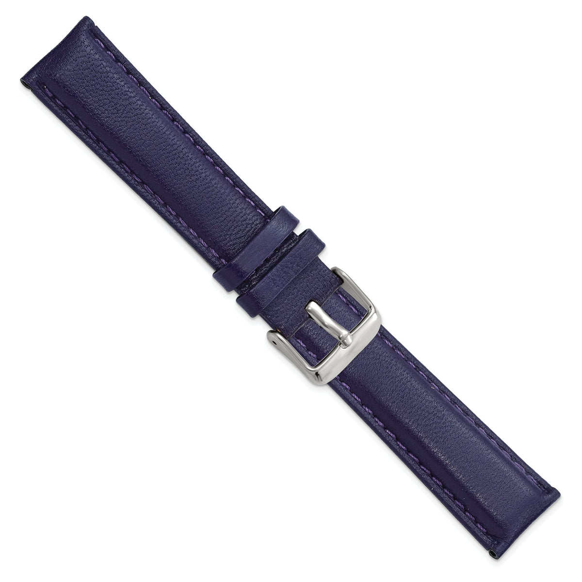 Navy Glove Leather Watch Band with Panerai-Style Buckle, 19mm - Sophia Jewelers