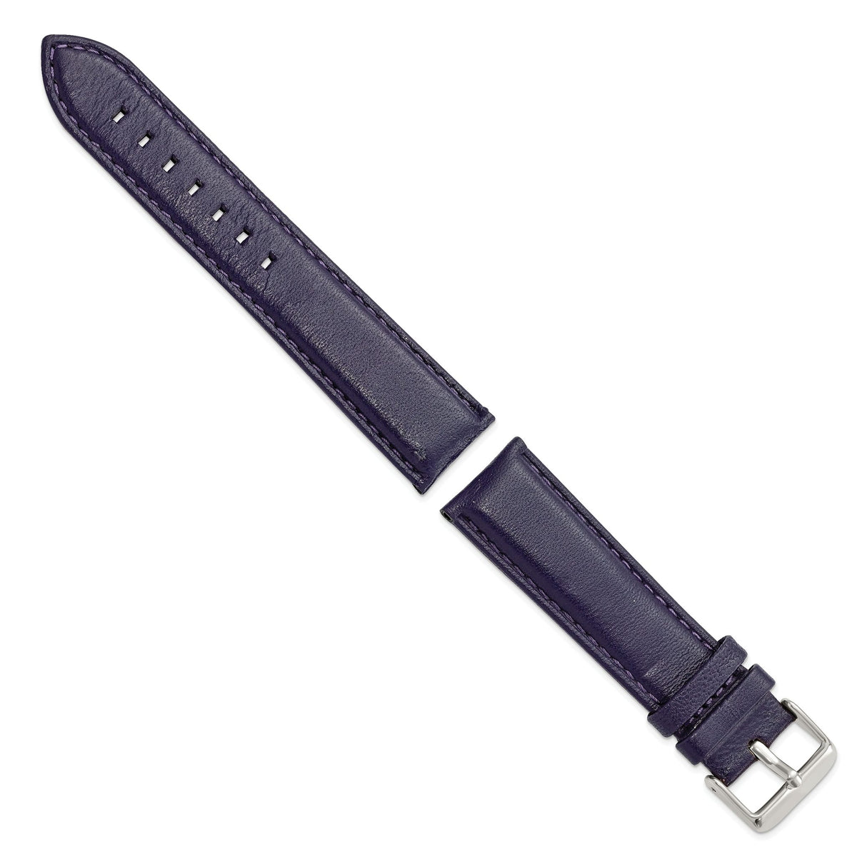 Navy Glove Leather Watch Band with Panerai-Style Buckle, 19mm - Sophia Jewelers