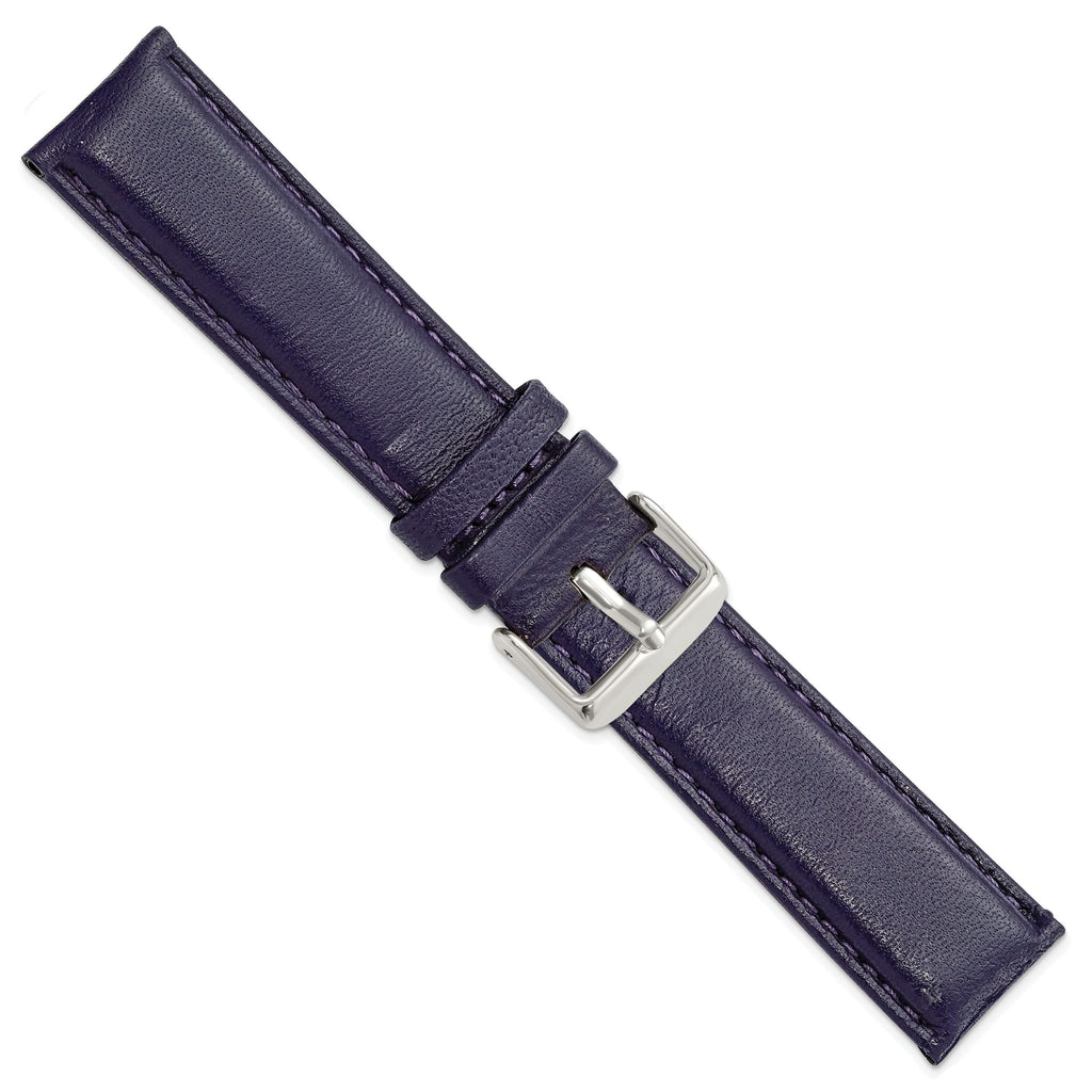 Navy Glove Leather Watch Band with Panerai-Style Buckle, 19mm - Sophia Jewelers