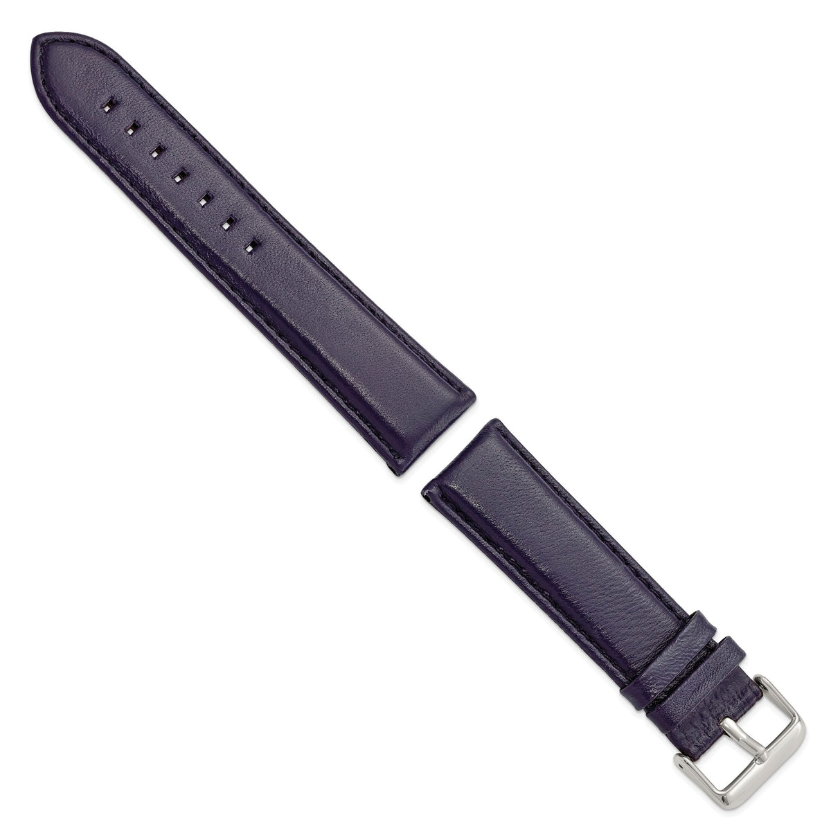 Navy Glove Leather Watch Band with Panerai-Style Buckle, 19mm - Sophia Jewelers