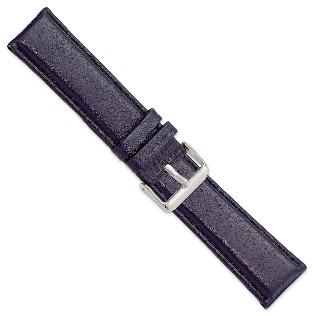 Navy Glove Leather Watch Band with Panerai-Style Buckle, 19mm - Sophia Jewelers