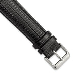 Teju Lizard Grain Leather Watch Band in Black, 16mm