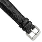 Teju Lizard Grain Leather Watch Band in Black, 16mm