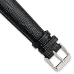 Teju Lizard Grain Leather Watch Band in Black, 16mm